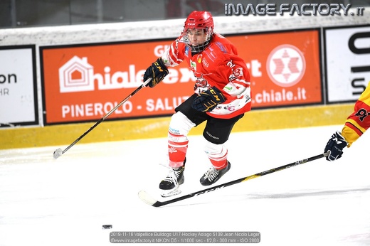 2019-11-16 Valpellice Bulldogs U17-Hockey Asiago 5108 Jean Nicolo Leger